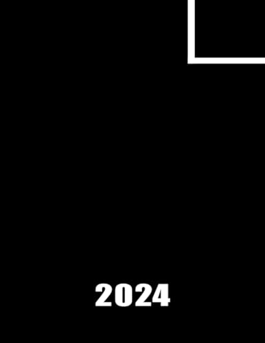 2024: Großes Kalenderbuch 2024 A4 I 1 Tag 1 Seite mit Zeiteinteilung I 400 Seiten I Terminkalender I Office Planer I Schwarz