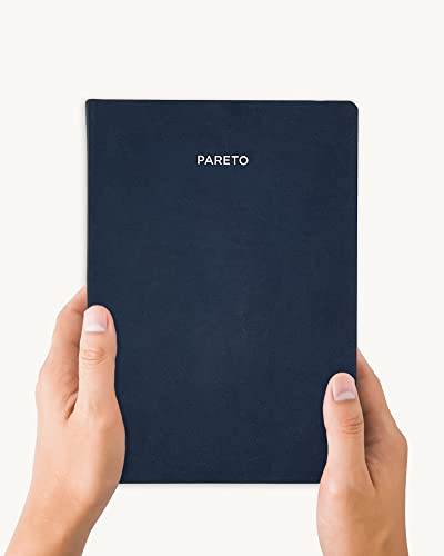 Pareto Planer (undatiert) – Perfekt organisiert Ziele erreichen, Produktivität steigern, gute Gewohnheiten entwickeln | Mit undatiertem Kalender und Notizseiten | Navy