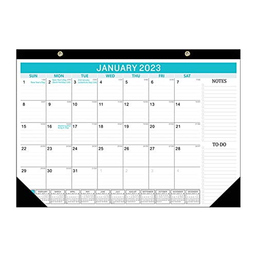 Clicitina Kalender von Januar 2023 bis 2024 Ju Ne Englischer Tischkalender Tragbarer Kalender Studenten XH338 (a-Sky Blue, One Size)