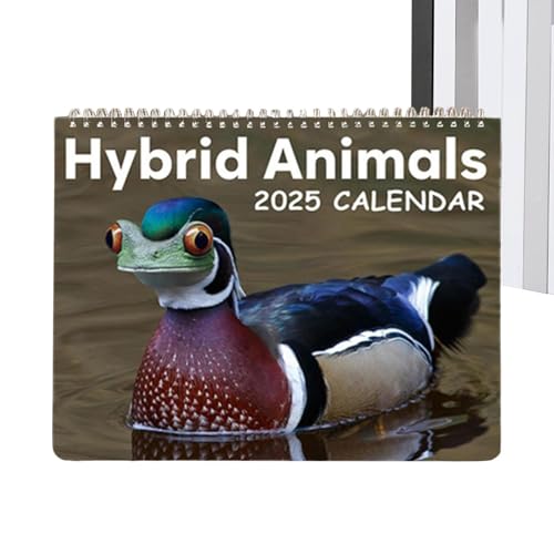 Tierkalender 2025, Wandkalender mit Hybrid-Tieren, Monatskalender, Wandkalender 2025, lustiger Kalender, Wandplaner aus dickem Papier zum Organisieren