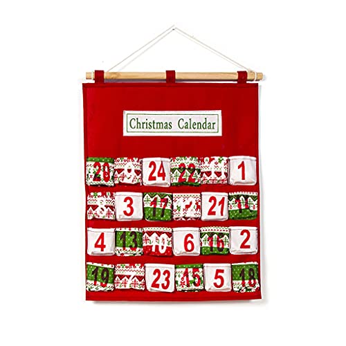For Creative Christmas Advent Calendar Candy Storage Bag Reusable Countdown Hanging Calendar New Year Ornaments Dec Christmas Calendar Countdown