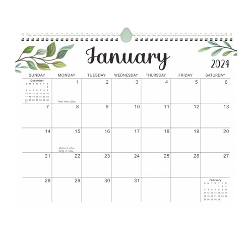 Drahtgebundener Kalender 2024 Wandkalender Monatskalender von Jan 2024 bis Juni 2025 Kalender für Büroangestellte Lehrer 2024 Wandkalender Jan 2024 bis Juni 2025 Monatskalender mit Urlaubsübersicht