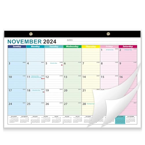 Ruuizksa Wandkalender 2024 Themenwandkalender 2024, 16,9 X 12 Premium-Papier, Doppeldrahtbindung, Langlebig, Einfache Installation