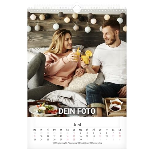 PhotoFancy® - Personalisierter Wandkalender 2025 mit eigenen Fotos - Fotokalender mit eigenen Bildern selbst gestalten - DIN A5 und DIN A4 - Hochformat