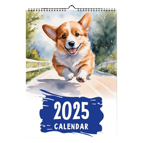 Corgi-Monatswandkalender,Corgi-Kalender 2025 - Monatlicher Hunde-Wandkalender - Niedlicher Corgi-Jahresplaner, 12-Monats-Kalenderplaner zum Organisieren und Planen