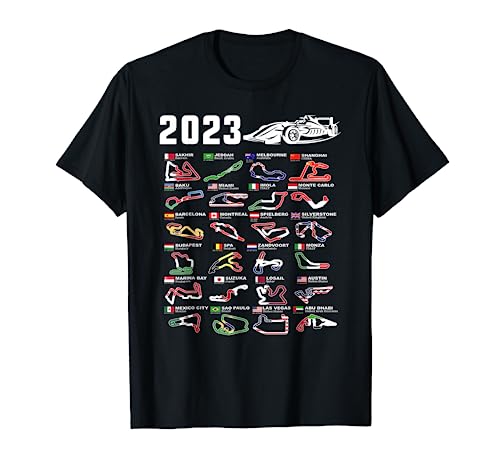 Formel 1 2023 Kalender für Rennwagen-Fan T-Shirt