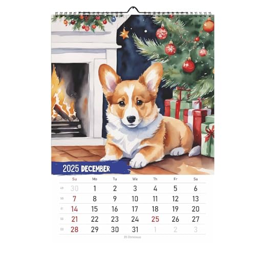 Corgi-Monatswandkalender,Corgi-Kalender 2025,Hundekalender Wandkalender | Niedlicher Corgi-Jahresplaner, 12-Monats-Kalenderplaner zum Organisieren und Planen