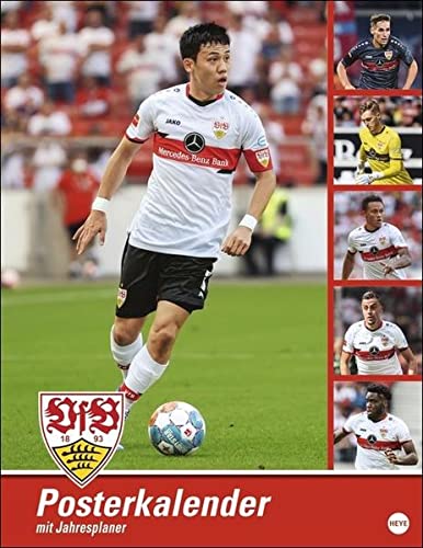 VfB Stuttgart Posterkalender 2023 - Bundesliga - Wandkalender mit Monatskalendarium und Jahresübersicht - 34 x 44 cm