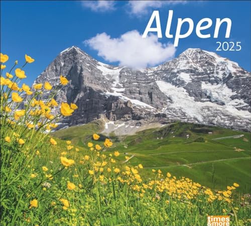 Alpen Bildkalender 2025: times&more Kalender. Wandkalender mit beeindruckenden Fotos schroffer Gipfel und luftiger Höhen. Dekorativer Poster-Kalender für Bergfreunde. (times&more Kalender Heye)