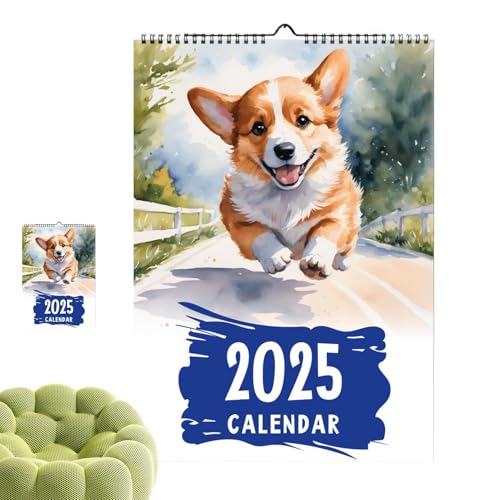 Welpenkalender 2025, Corgi-Wandkalender 2025 - Monatskalender Wandkalender | Niedlicher Corgi-Jahresplaner, 12-Monats-Kalenderplaner zum Organisieren und Planen