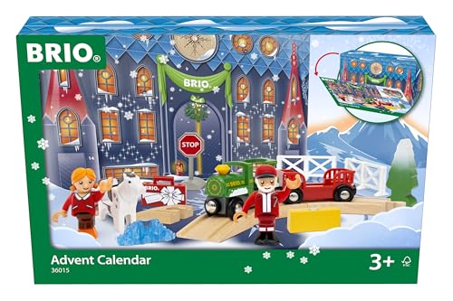 BRIO World 36015 - Adventskalender 2023 - Zubehör zum Zugset für Kinder ab 3 Jahren, kompatibel Eisenbahnsets & Accessoires