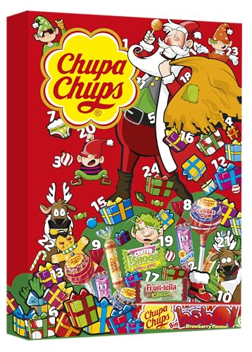 Chupa Chups Adventskalender Süßes Fest, 24 Lutscher- und Kaugummi-Überraschungen zu Weihnachten 2020