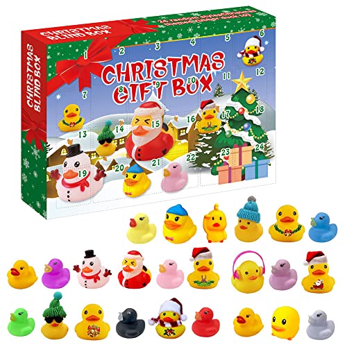 WUGui Weihnachts Adventskalender 2022 Gelbe Enten-Blindbox für Weihnachten für Weihnachtsfeier-Bevorzugungs-Weihnachtse