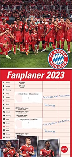 FC Bayern München Fanplaner. Wandkalender für Fans von Bayern München. Partnerplaner 2023 mit drei Spalten. Wandkalender 2023 zum Eintragen von Terminen. Mit allen Spielergeburtstagen.16x35cm