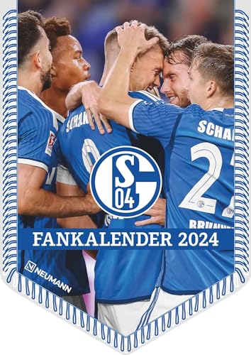 N NEUMANN VERLAGE FC Schalke 04 Wandkalender 2024, , im Format 30 x 30 cm Bannerkalender, Fussball-Fan Kalender mit Fussball highlights