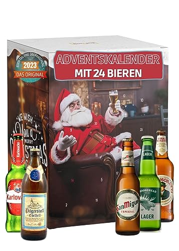 [ Boxiland ] Adventskalender mit 24 Bieren aus aller Welt (24 x 0.33L) I Adventsgeschenk für Bierliebhaber I besondere Bier Geschenkidee für Männer I Adventskalender 2023