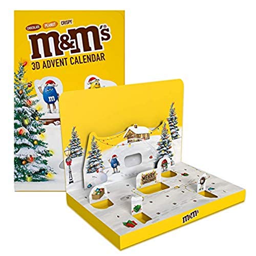 M&M's Adventskalender, 3D Pop-Up Weihnachtskalender mit 24 Weihnachtsüberraschungen, Enthält die M&M's Klassiker Peanut, Chocolate und Crispy, Ideal zum Verschenken, Inhalt: 346 g