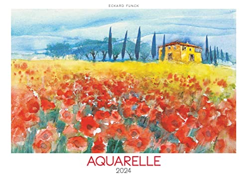 Aquarelle 2024 - Bildkalender 48,5x34 cm - einzigartige Aquarellkunst - Malerei - Kunstkalender - Wandkalender - Wandplaner - Alpha Edition