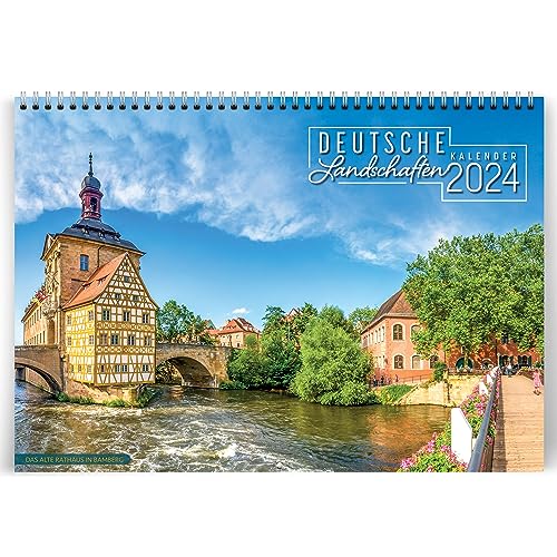 Deutsche Landschaften Kalender 2024, Wunderschöner Kalender 2024 Wandkalender mit atemberaubenden Fotos von Deutschland, von Just Cards, mehrfarbig