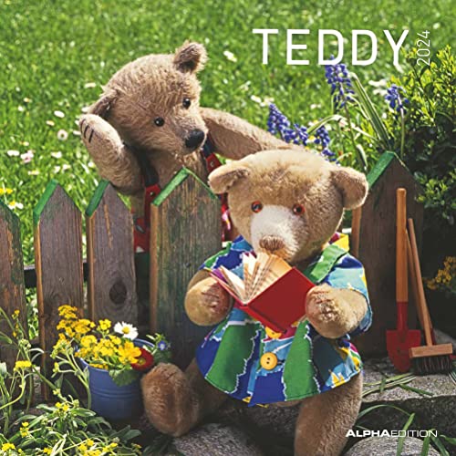 Teddy 2024 - Broschürenkalender 30x30 cm (30x60 geöffnet) - Kalender mit Platz für Notizen - Bildkalender - Wandkalender - mit herausnehmbarem Poster