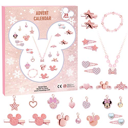 Adventskalender 2024 für Mädchen mit 24 Schmuck Armband Ringe Charms Haarspange Haargummi, Adventskalender kinder Weihnachtskalender 24 Tage Weihnachts Countdown Geschenken