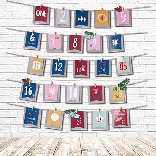Stilvoller und moderner DIY Adventskalender zum Befüllen: 24 Tüten voll Vorfreude zum Selbstbefüllen Adventkalender für Erwachsene und Kinder (mit optionaler 25. Tüte)