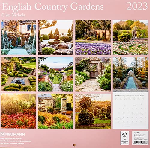 English Country Gardens 2023 - Wand-Kalender - Broschüren-Kalender - 30x30 - 30x60 geöffnet - Garten (GRID CALENDAR)